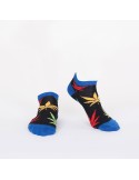 Schwarze kurze Damensocken mit bunten Blättern SD31 – Online-Shop – Boutique